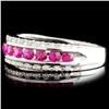 Image 2 : 14K Gold 0.87ctw Ruby & 0.11ctw Diamond Ring