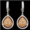 Image 1 : 14K Gold 0.76ctw Fancy Color Diamond Earrings