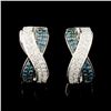 Image 1 : 14K Gold 0.56ctw Fancy Color Diamond Earrings