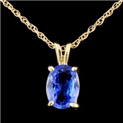 14K Gold 0.88ct Tanzanite Pendant