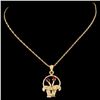 Image 2 : 14K Gold 0.19ctw Ruby & 0.13ctw Diamond Pendant