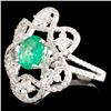 Image 2 : 18K Gold 1.03ct Emerald & 0.81ctw Diamond Ring