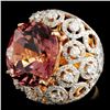 Image 2 : 18K Gold 17.17ct Tourmaline & 2.55ctw Diamond Ring