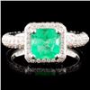 Image 1 : 18K Gold 1.09ct Emerald & 1.24ctw Diamond Ring