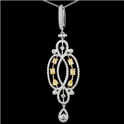 18K Gold 1.24ctw Fancy Diamond Pendant