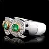 Image 2 : 14K White Gold 0.73ct Emerald & 0.67ct Diamond Rin