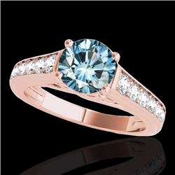 Genuine 1.50 CTW Certified Fancy Blue Genuine Diamond Solitaire Bridal Ring Gold - 34904-REF#116Y2V
