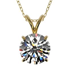 Genuine 1.50 CTW Certified H-I Quality Genuine Diamond Solitaire Necklace Gold - 33222-REF#287R8Z