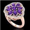 Image 1 : Natural 3.0 CTW Amethyst & Diamond Certified Cluster Designer Halo Ring Gold - 20770-REF#44W2K