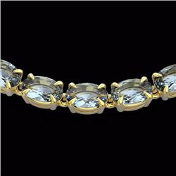 Natural 29 CTW Aquamarine Eternity Tennis Necklace 14K Gold - 23372-REF#189W8K