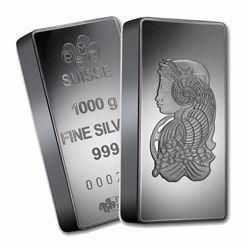 One piece 1 kilo 0.999 Fine Silver Bar PAMP Suisse Fortuna