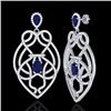 Image 2 : Natural 7.0 CTW Sapphire & Micro Pave Diamond Heart Earrings Designer Solitaire 14K Gold - 21140-REF