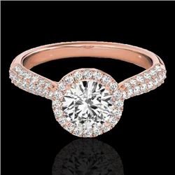 Genuine 1.40 CTW Certified G-I Genuine Diamond Bridal Solitaire Halo Ring Gold - 33299-REF#108H2R