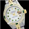 Image 1 : Rolex Men's 2Tone 14K Gold/ SS, QuickSet, Diam/Emerald Dial & Diam/Emerald Bezel - REF#463R6X