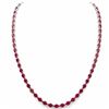 Image 2 : Genuine 40 CTW Ruby Eternity Tennis Necklace 14K Gold - 23379-REF#169Z7Y