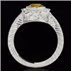 Image 2 : Genuine 2.0 CTW Certified Fancy Intense Genuine Diamond Solitaire Halo Ring Gold - 33907-REF#181H3R