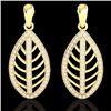 Image 1 : Genuine 2.0 CTW Micro Pave Diamond Certified Designer Earrings 18K Gold - 21475-REF#128G6W