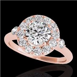 Genuine 1.50 CTW Certified G-I Genuine Diamond Bridal Solitaire Halo Ring Gold - 33455-REF#122A5N