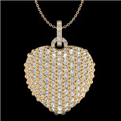 Genuine 3.0 CTW Micro Pave Diamond Certified Designer Heart Necklace 18K Gold - 20467-REF#137X5A