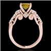 Image 2 : Genuine 1.75 CTW Certified Fancy Intense Diamond 3 Stone Princess Cut Ring Gold - 35366-REF#199H7R