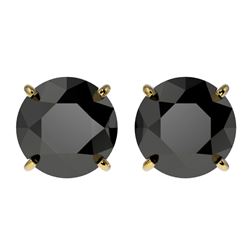 Genuine 3.50 CTW Fancy Black Genuine Diamond Bridal Solitaire Stud Earrings Gold - 36702-REF#79R5Z