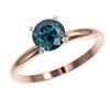 Image 2 : Genuine 1.02 CTW Certified Intense Blue Genuine Diamond Solitaire Engagement Ring Gold - 36411-REF#8
