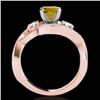 Image 2 : Genuine 2.26 CTW Certified Fancy Intense Genuine Diamond Bypass Solitaire Ring Gold - 35062-REF#207Z