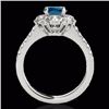 Image 2 : Genuine 2.05 CTW Certified Fancy Blue Genuine Diamond Solitaire Halo Ring Gold - 33914-REF#143M7H