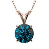 Image 1 : Genuine 1.04 CTW Certified Intense Blue Genuine Diamond Solitaire Necklace Gold - 36768-REF#81W8K