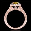 Image 2 : Genuine 2.22 CTW Certified Fancy Intense Genuine Diamond Solitaire Halo Ring Gold - 33741-REF#186H5R