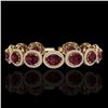 Image 1 : Natural 20 CTW Garnet & Micro Pave Diamond Certified Bracelet 10K Gold - 22690-REF#213Y3V