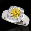 Image 1 : Genuine 1.55 CTW Certified Fancy Intense Genuine Diamond Solitaire Halo Ring Gold - 34245-REF#133M2H