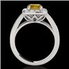 Image 2 : Genuine 1.55 CTW Certified Fancy Intense Genuine Diamond Solitaire Halo Ring Gold - 34245-REF#133M2H