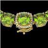 Image 1 : Genuine 100 CTW Peridot & Diamond Halo Micro Solitaire Necklace 14K Gold - 23355-REF#457V8F