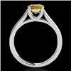 Image 2 : Genuine 1.0 CTW Certified Fancy Intense Genuine Diamond Bridal Solitaire Ring Gold - 35532-REF#88N8G
