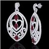 Image 2 : Natural 7.0 CTW Ruby & Micro Pave Diamond Heart Earrings Designer In 18K Gold - 21158-REF#248W2K