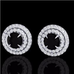 Genuine 2.0 CTW Micro Pave Diamond Certified Stud Earrings Double Halo 18K Gold - 21465-REF#87Y6V