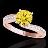 Image 1 : Genuine 1.40 CTW Certified Fancy Intense Genuine Diamond Bypass Solitaire Ring Gold - 35080-REF#122T