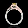 Image 2 : Genuine 1.25 CTW Certified Fancy Intense Diamond Bypass Solitaire Ring 2 Tone Gold - 35124-REF#112G2