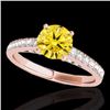 Image 1 : Genuine 1.50 CTW Certified Fancy Intense Genuine Diamond Solitaire Ring Gold - 34870-REF#112X3A