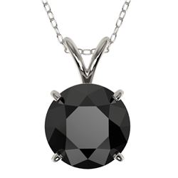 Genuine 2.0 CTW Fancy Black Genuine Diamond Bridal Solitaire Necklace Gold - 33233-REF#48A2N