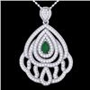 Image 1 : Genuine 2.0 CTW Emerald & Micro Pave Diamond Designer Necklace In 18K Gold - 21261-REF#123X5A