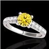 Image 1 : Genuine 1.55 CTW Certified Fancy Intense Genuine Diamond Solitaire Ring Gold - 35496-REF#131M3H