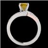 Image 2 : Genuine 1.65 CTW Certified Fancy Intense Genuine Diamond Solitaire Ring 2 Tone Gold - 35304-REF#141M
