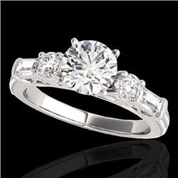 Genuine 2.0 CTW Certified G-I Genuine Diamond Pave Bridal Solitaire Ring Gold - 35471-REF#168X8A