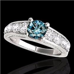 Genuine 2.55 CTW Certified Fancy Blue Genuine Diamond Bridal Solitaire Ring Gold - 35512-REF#186Z7Y