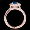 Image 2 : Genuine 2.01 CTW Certified Fancy Blue Genuine Diamond Solitaire Halo Ring Gold - 34031-REF#141M2H
