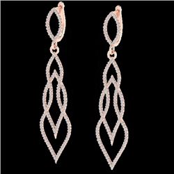 Genuine 1.90 CTW Micro Pave Diamond Certified Earrings 14K Gold - 20093-REF#115M3H
