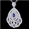 Image 2 : Natural 2.0 CTW Tanzanite & Micro Pave Diamond Designer Necklace In 18K Gold - 21274-REF#123W5K