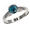 Image 2 : Genuine 1.25 CTW Certified Intense Blue Genuine Diamond Solitaire Engagement Ring Gold - 33006-REF#1